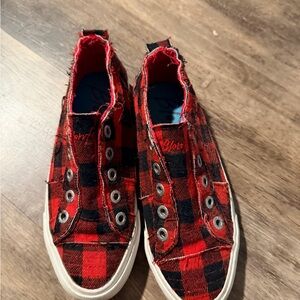 Red Plaid Women's Sneakers